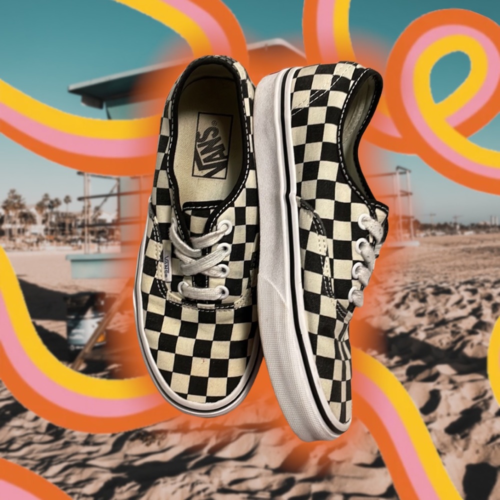 Vans Authentic Checkered Shoes Womens 6.5, Mens 5